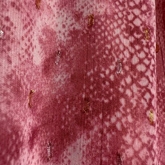 Altar'd State Maya Snakeskin Pink Mauve and Gold long bell sleeve dress Large - Picture 6 of 10